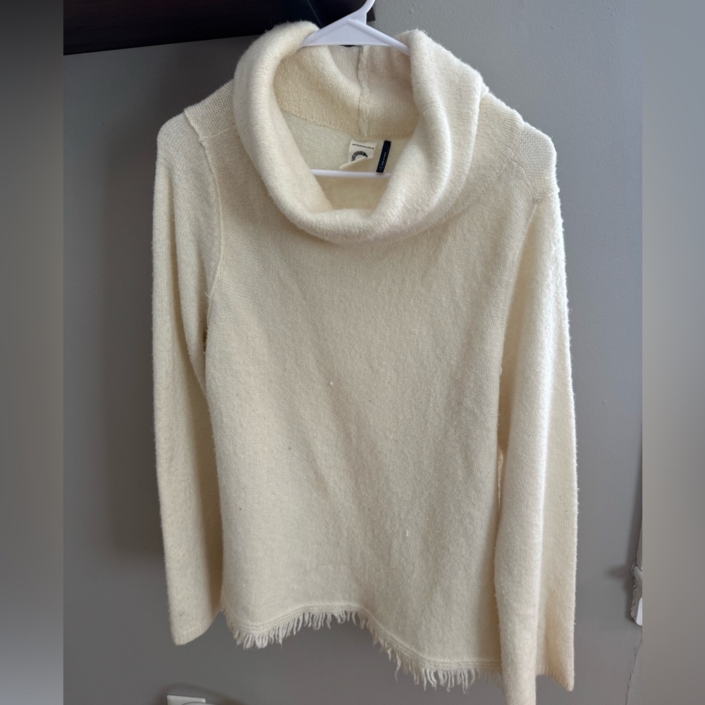 Anthropologie Cream Cowl Neck Sweater